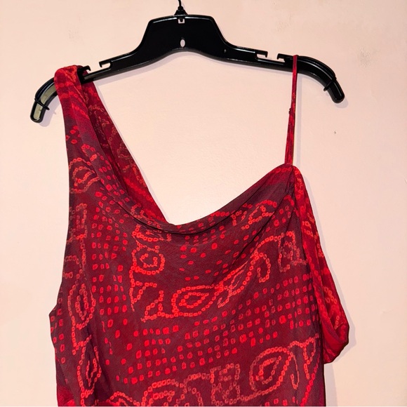 Free People Double Take Mini Dress Asymmetrical Red Sz XL - Picture 6 of 12